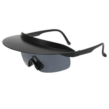 J13 AuraBrim Chic: Retro Hat-Inspired Oversized Sunglasses