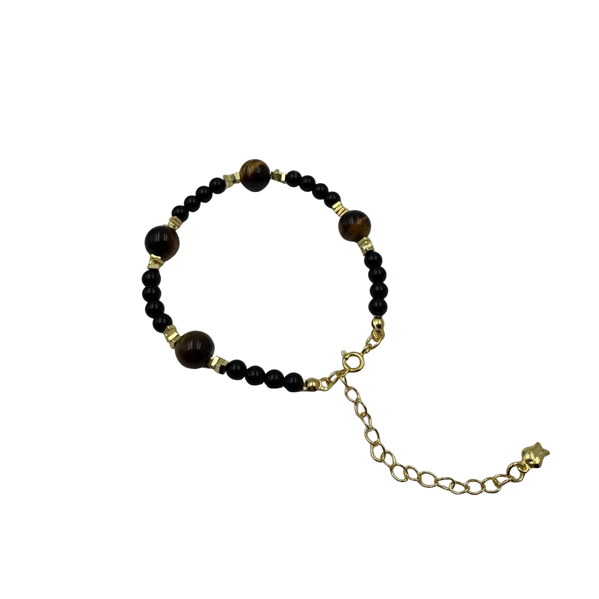 Bracelets5/Tiger Eye & Black Agate Bracelet – Natural Stone Energy Jewelry